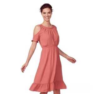 Lauren Conrad Coral Cottage Midi Dress
